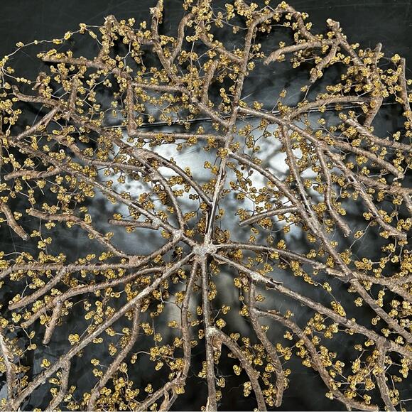 NEW Pottery Barn Amber Bead Wrapped Metal Branch Wreath Centerpiece Bowl 20” HTF - Picture 7 of 15